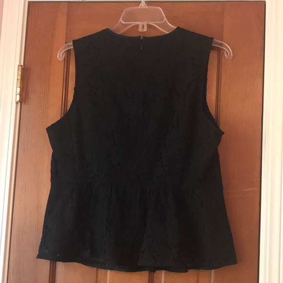 J Crew Black Lace Peplum Top - Picture 3 of 4